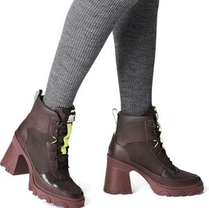 Sorel Women's Brex Heel Lace Rubber Ankle Waterproof Boots NWT
